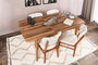 Hanah Home Inci 1141 Mesa de comedor extensible Nogal